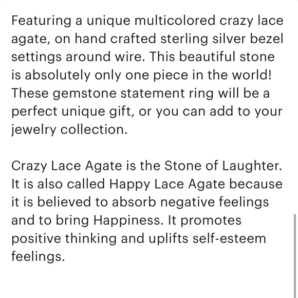 🏜️ OOAK Crazy Lace unique rectangle ring size 8 - Picture 7 of 9